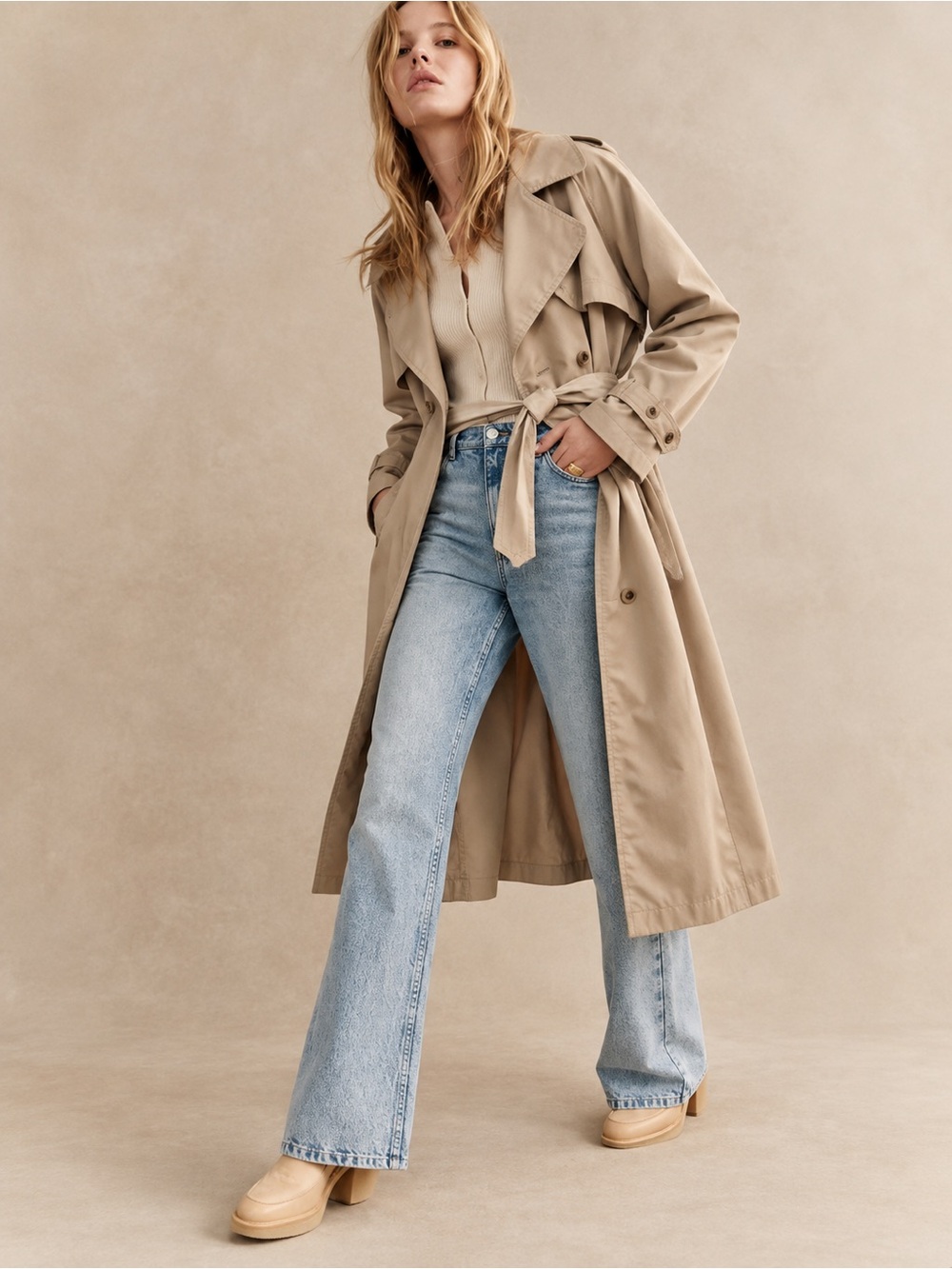 Vintage VIP Beige Oversized Trench Coat